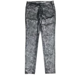 Victoria Secret VS Siren Jeans Size 6 Shiny Silver Black Skinny 32 Inseam Unique